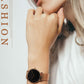 Hannah Martin Armbanduhr Damen Ø36mm Gold Blau Analog Quarz Edelstahl Wasserdicht Mesh Uhren